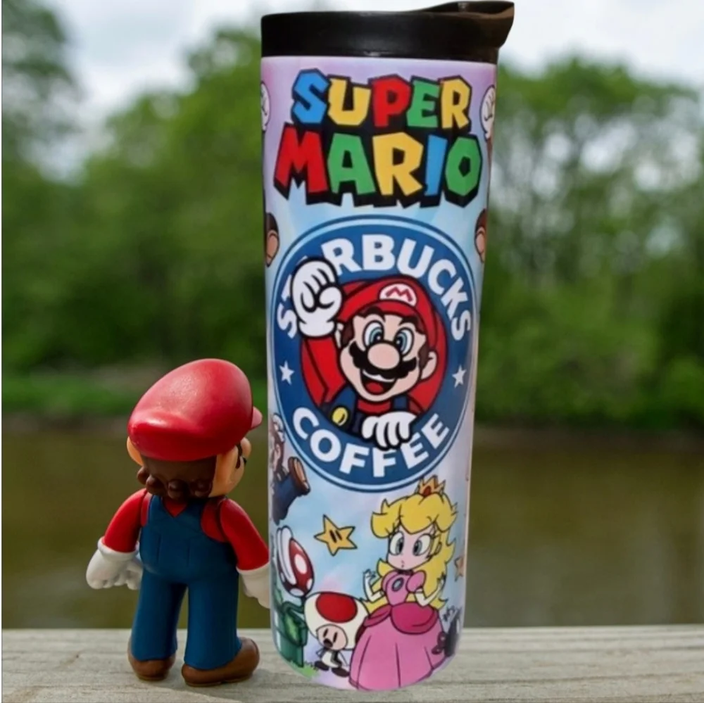 Super Mario Bros. Coffe 20oz Tumbler  with duo lids 🎉sale